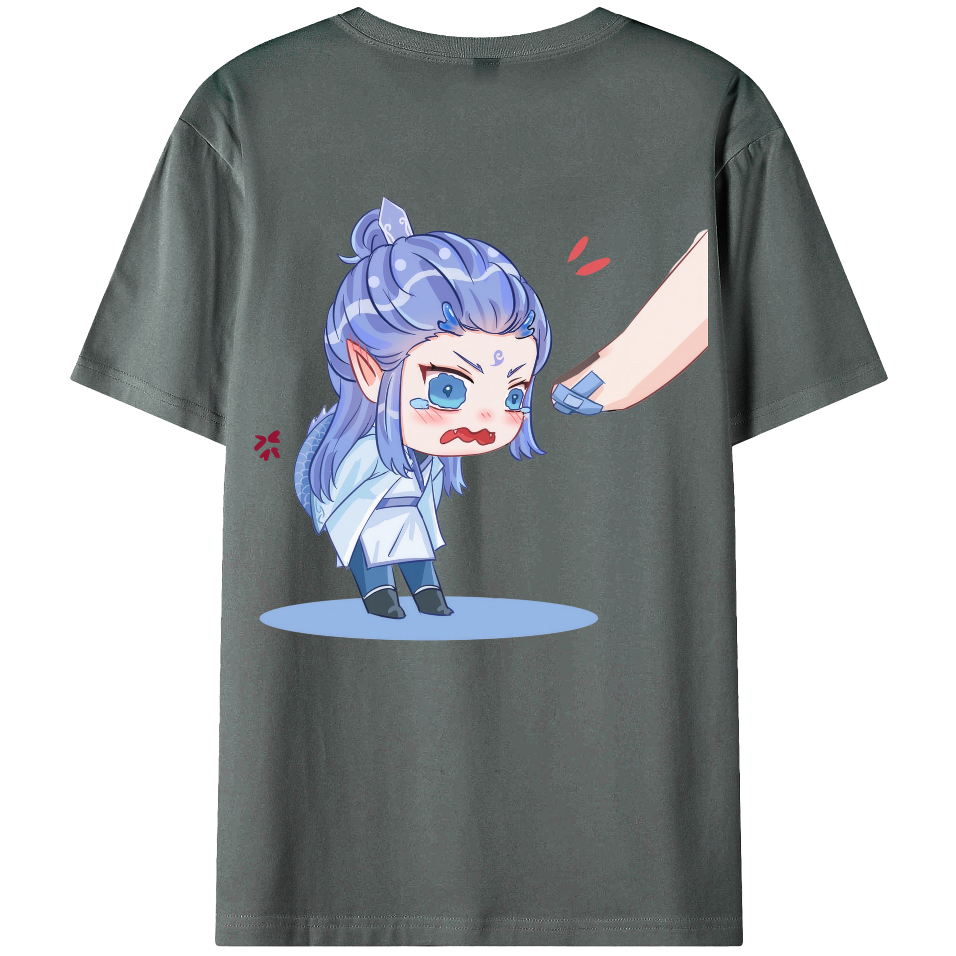 （画像用） Ne Zha 2 ナタ 魔童の大暴れ 綿100％ メンズ半袖Tシャツ（バックプリント） 通気性